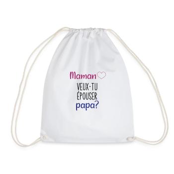 maman veux tu épouser papa - Sac de sport léger - blanc - Devant
