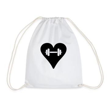 Gym Heart - Drawstring Bag - white - Front