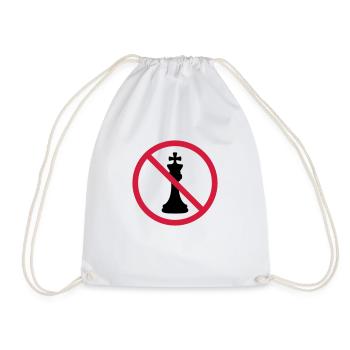 No Chess King - Drawstring Bag - white - Front