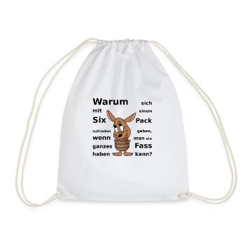 Süße Maus SIX PACK FASS - Lustig Witzig Humor Diät - Turnbeutel - Weiß - Vorne