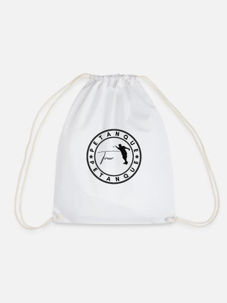 Petanque Logo Silhouette Tireur - Turnbeutel - Weiß
