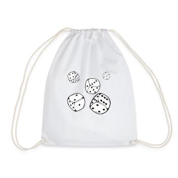 The dice are cast gift man woman player yams - Drawstring Bag - white - Front