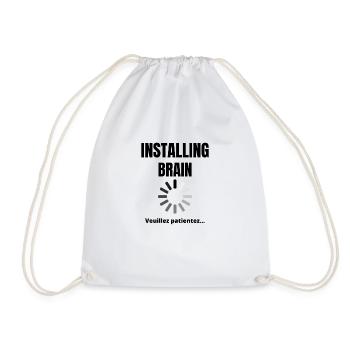 Installing brain - Drawstring Bag - white - Front