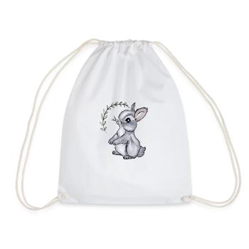 Bébé lapin Illustration aquarelle - Sac de sport léger - blanc - Devant
