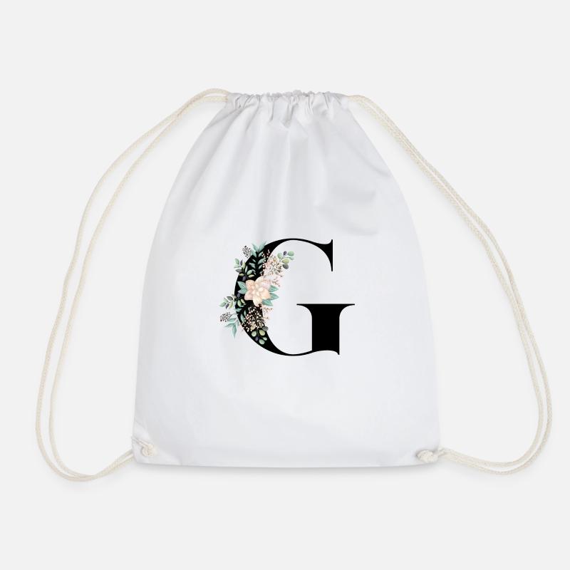 lettre G fleuris - Sac de sport léger - blanc