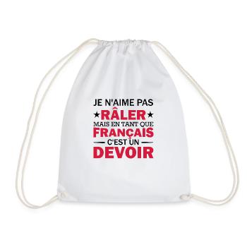 je n'aime pas râler / Humour Râleur - Sac de sport léger - blanc - Devant