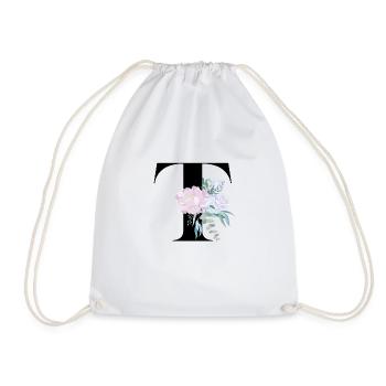 T-flowering letter - Drawstring Bag - white - Front