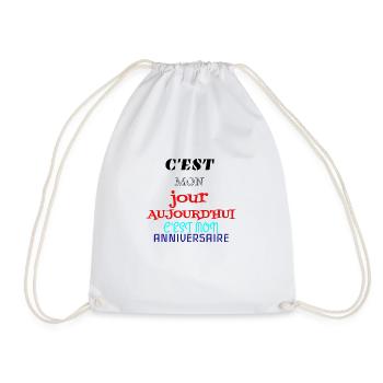c'est mon jour aujourd'hui c'est mon anniversaire - Sac de sport léger - blanc - Devant