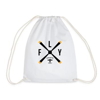 Designed for flight Geschenk Flugzeug Copilot - Turnbeutel - Weiß - Vorne