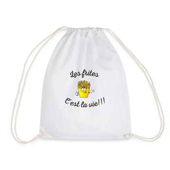 les frites c'est la vie !!! - Sac de sport léger - blanc - Devant