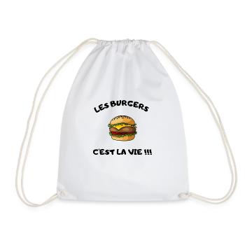 les burgers c'est la vie !!! - Sac de sport léger - blanc - Devant