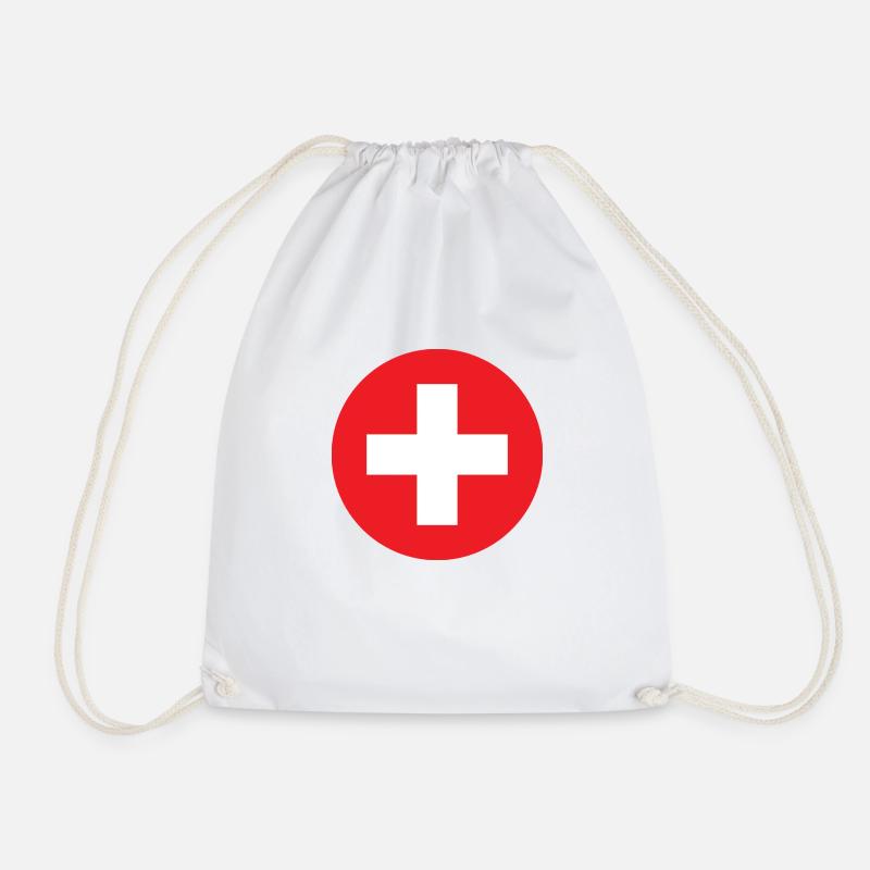 Plus minus Switzerland - Drawstring Bag - white