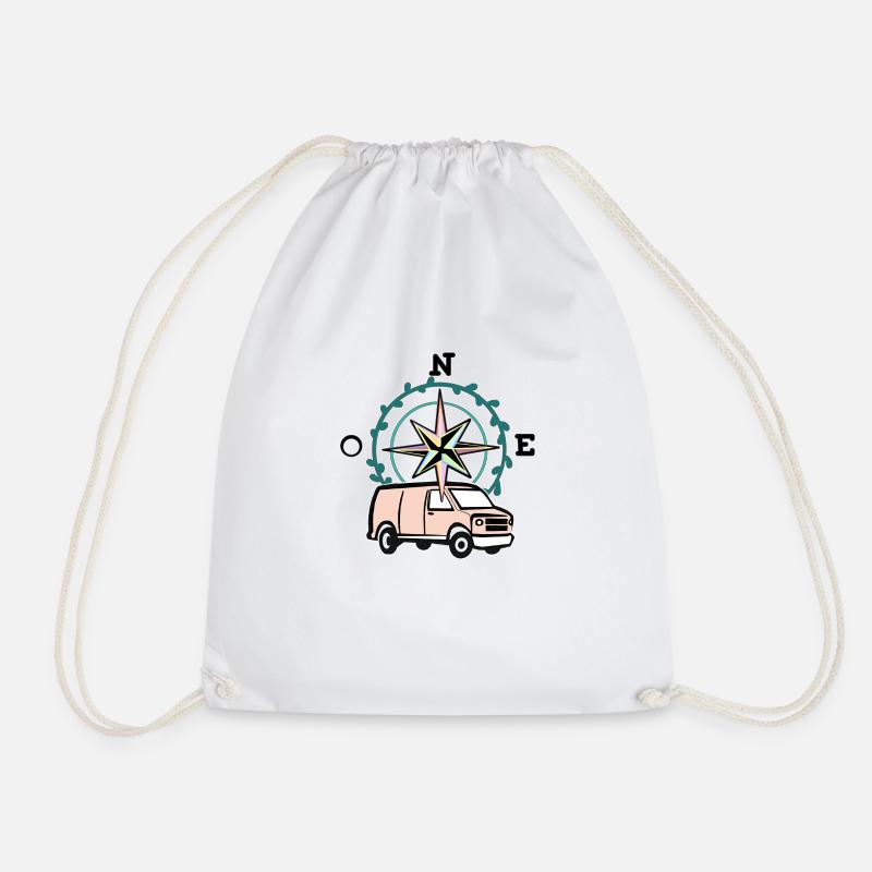 VAN LIFE VANLIFER NOMADS - Drawstring Bag - white