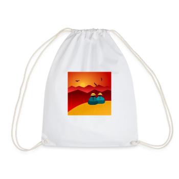 Two women looking at the horizon - Drawstring Bag - white - Front