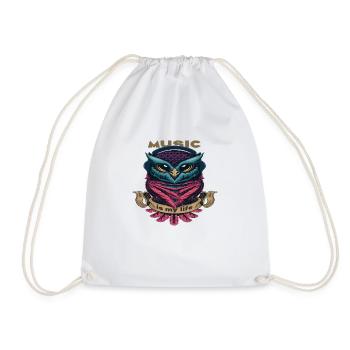 Music is my life - Drawstring Bag - white - Front