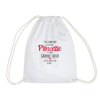 Princesse, princesse, princesse humour grande sœur - Sac de sport léger - blanc - Devant