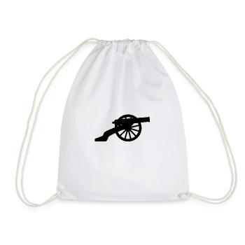 American Civil War Cannon Silhouette - Drawstring Bag - white - Front