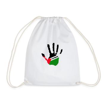 free palestine - Drawstring Bag - white - Front