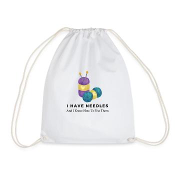 J'ai des aiguilles et je sais m'en servir - Sac de sport léger - blanc - Devant