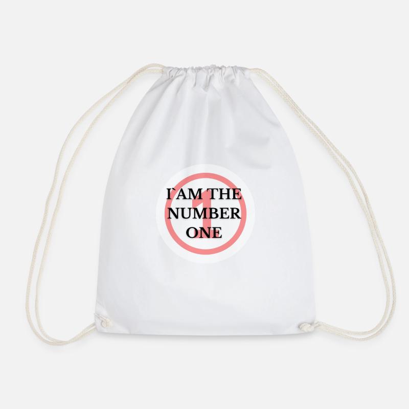 I'am the number one black - Drawstring Bag - white