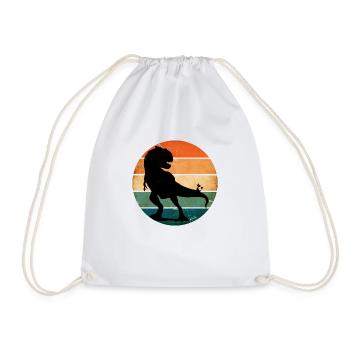 Funny Cat T-Rex Dinosaur Vintage Retro Sunset - Sac de sport léger - blanc - Devant