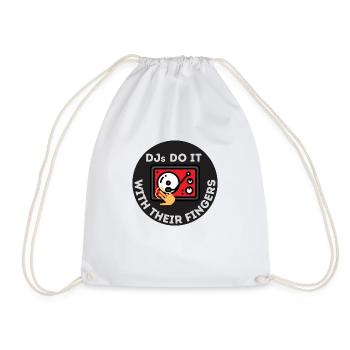 DJ Fingers STICKER - Drawstring Bag - white - Front