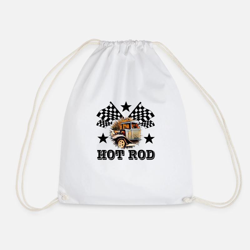Hot Rod - Drawstring Bag - white