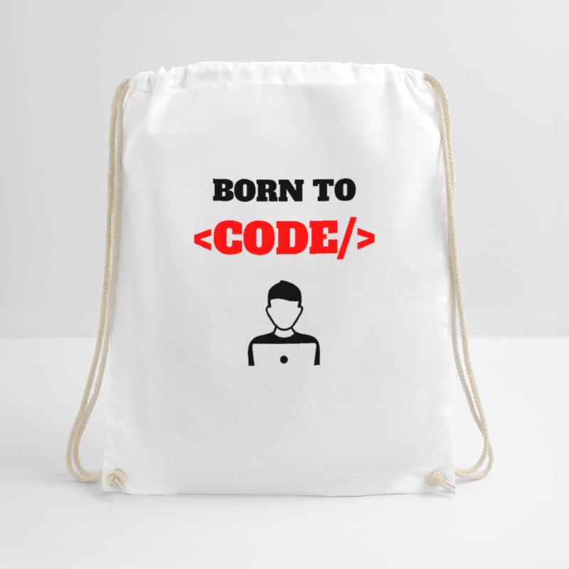 Born To Code Born Programmer Software Geek Drawstring Bag