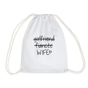 Girlfriend Fiancee Wife - Drawstring Bag - white - Front