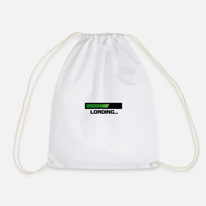 Green Loading Bar - Drawstring Bag - white