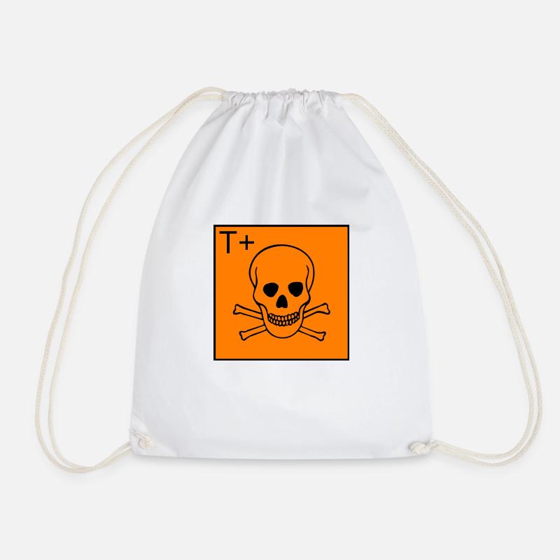 Highly Toxic Warning. Very Toxic Warning - Drawstring Bag - white