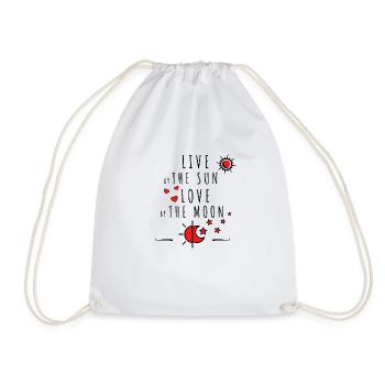 Live by the Sun Love by the Moon Geschenkidee - Turnbeutel - Weiß - Vorne