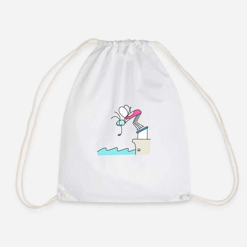 Djenne Wana going for a swim - Drawstring Bag - white