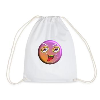 Lachendes Emoji streckt die Zunge heraus. - Turnbeutel - Weiß - Vorne