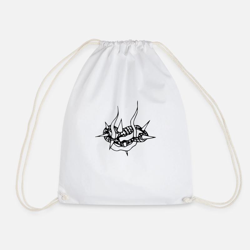 Thorn Circle - Drawstring Bag - white