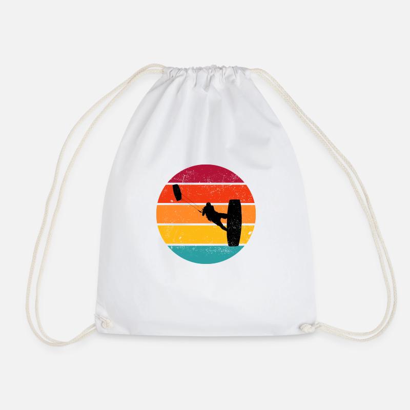 Kitesurfen Jungen Herren Kiten Kite Surf - Turnbeutel - Weiß