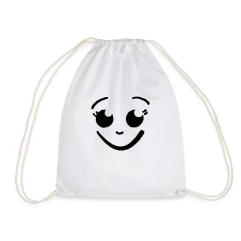 just smile - Drawstring Bag - white - Front