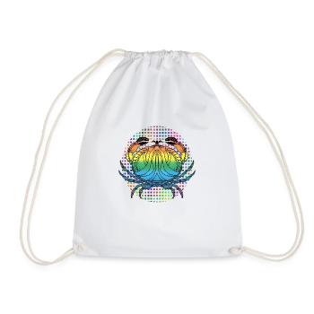 Crab - Drawstring Bag - white - Front