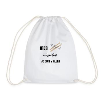 Mes skis m appellent T Shirt humour ski - Sac de sport léger - blanc - Devant