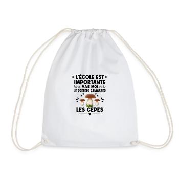 Cadeau cèpes humour champignons cèpes l'école est - Sac de sport léger - blanc - Devant