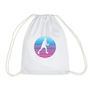 Women's Badminton Player Squash Badminton Badminton Badminton - Drawstring Bag - white - Front