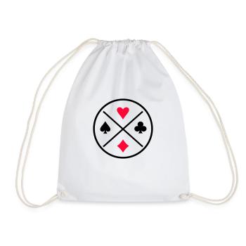 Card Symbols Poker - Drawstring Bag - white - Front