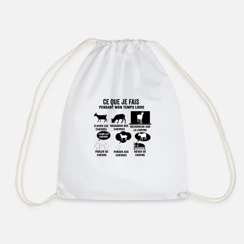 chèvres mon temps libre Humour fermier - Sac de sport léger - blanc
