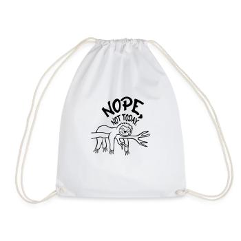 Funny Nope Sloth - Drawstring Bag - white - Front
