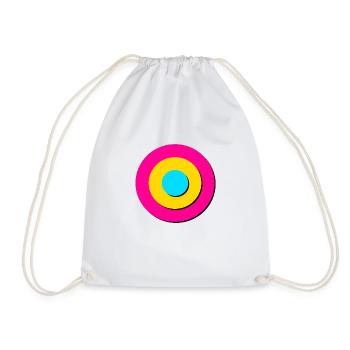 90s Geometry cockade - Drawstring Bag - white - Front