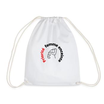 Priorité femme enceinte - Sac de sport léger - blanc - Devant