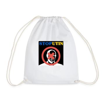 Stop putin - Drawstring Bag - white - Front