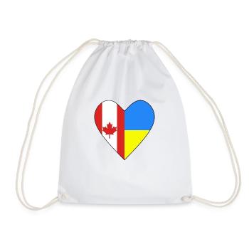 Canada Ukraine Heart - Drawstring Bag - white - Front