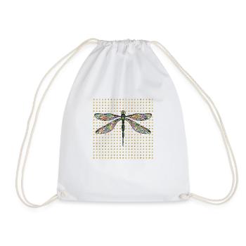 Dragonfly - Drawstring Bag - white - Front