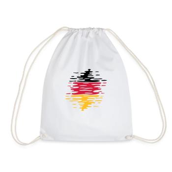Germany Flag Waves - Drawstring Bag - white - Front